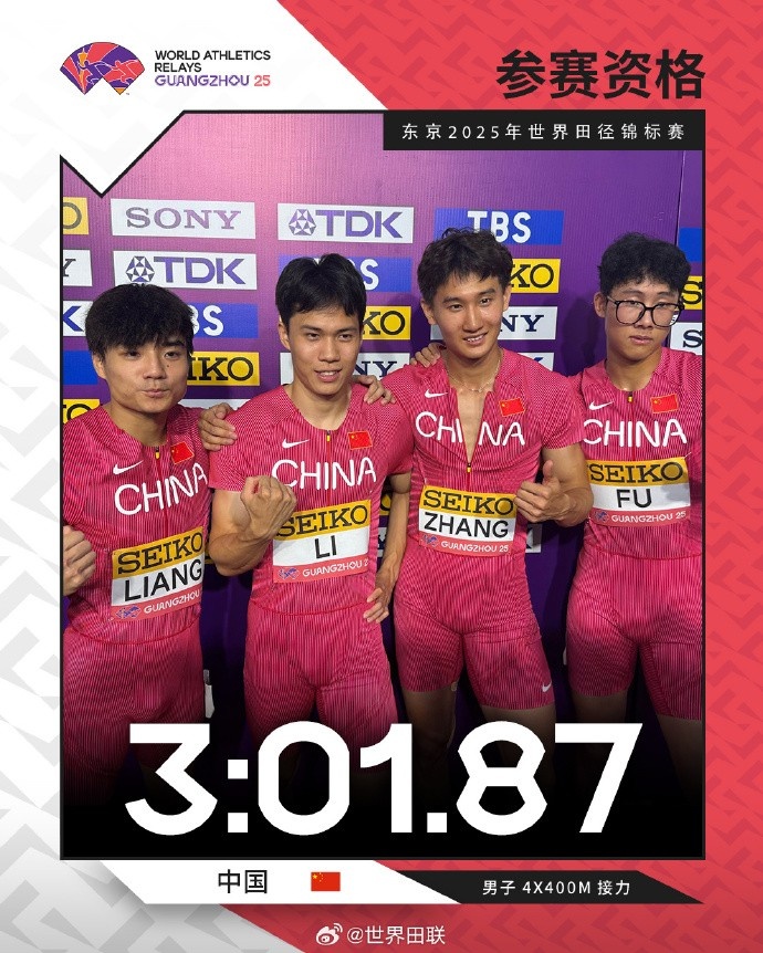 收获颇丰！中国队获得四个接力项目的东京田径世锦赛参赛席位