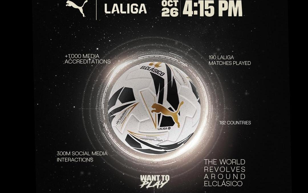 西班牙国家德比专属用球揭晓：白色为底色，搭配黑色、金色