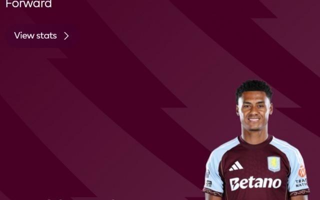 打进赛季首球，官方：沃特金斯当选维拉31富勒姆全场最佳