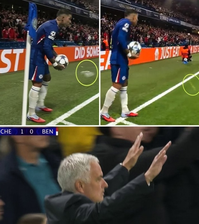 名帅的格局！本菲卡球迷向恩佐投掷水瓶，穆里尼奥主动上前劝阻