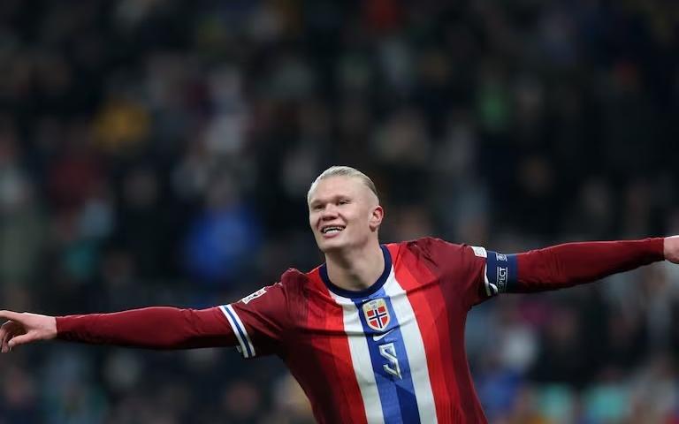 哈兰德世预赛连续两场比赛打进3+球，为凯恩之后欧洲第5人