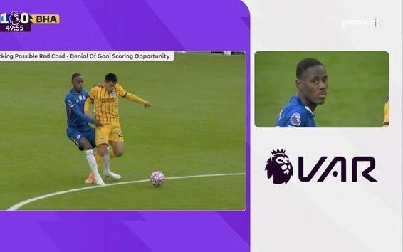 英超解释查洛巴红牌：VAR认定查洛巴破坏对方明显得分机会