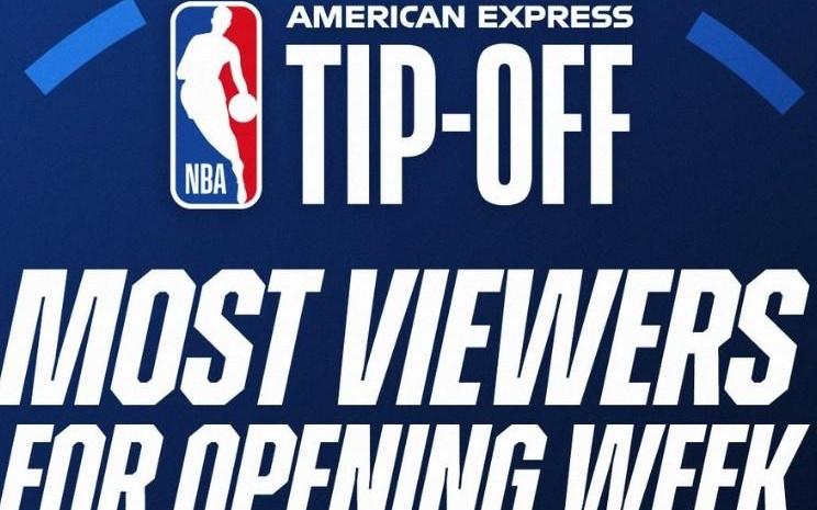 官方：NBA2025赛季揭幕周观众人数创十五年新高