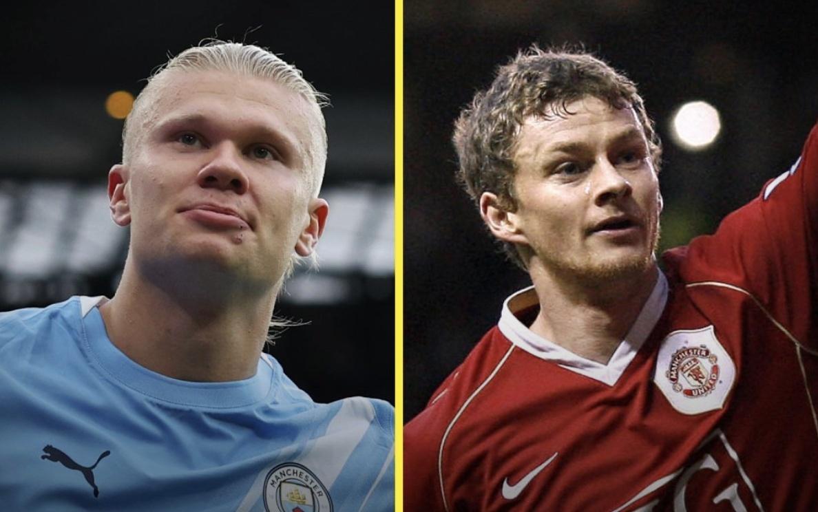 哈兰德91球追平索尔斯克亚,并列成为挪威英超历史射手王