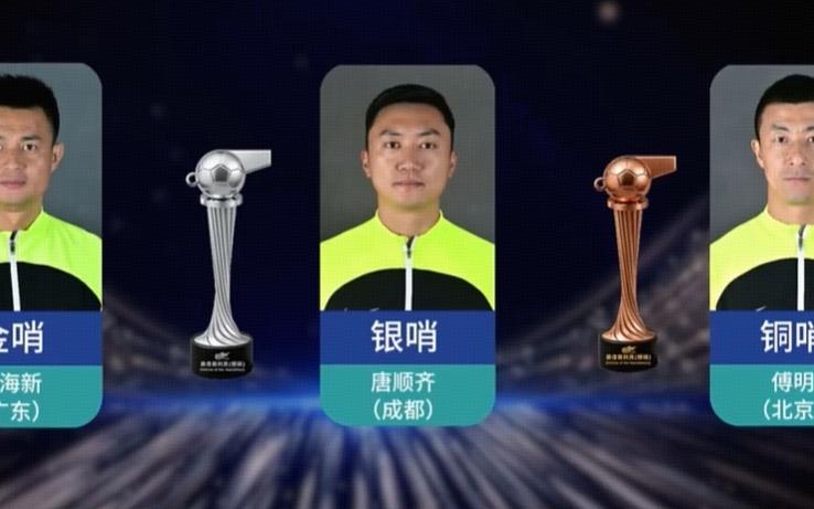官方：李海新当选2025赛季中超金哨，唐顺齐当选银哨，傅明当选铜哨