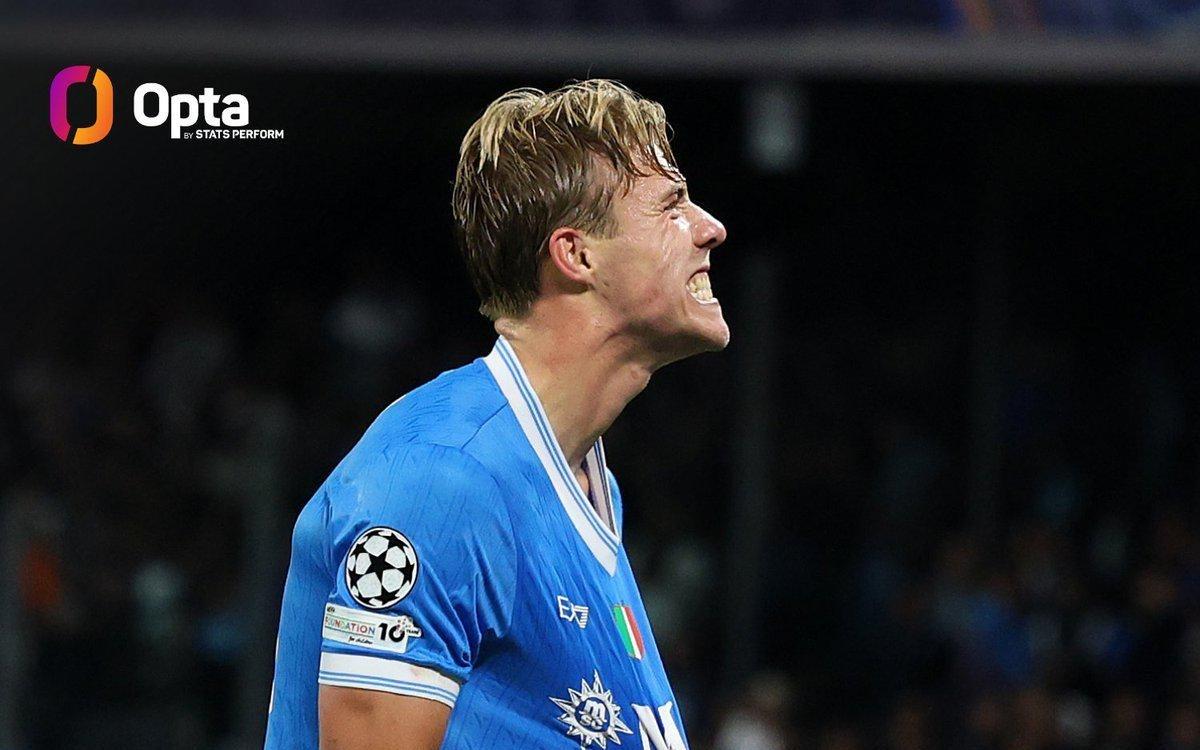 霍伊伦在那不勒斯5场3球,与他在曼联最后35场的进球数持平