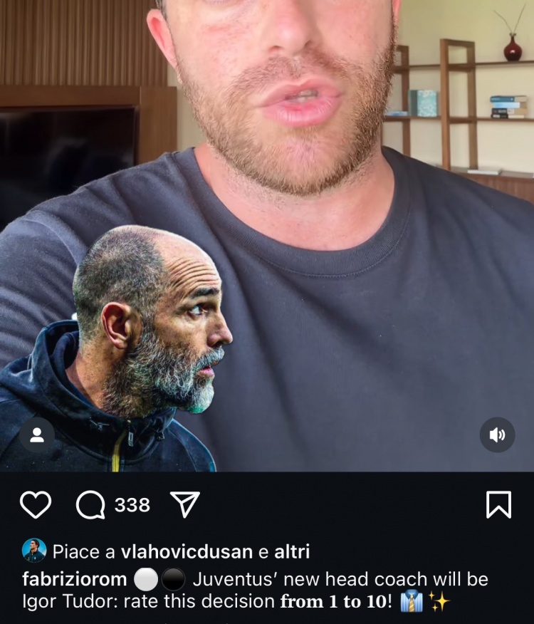 手滑还是弗拉霍维奇点赞罗马诺确认尤文换帅的动态，随后取消
