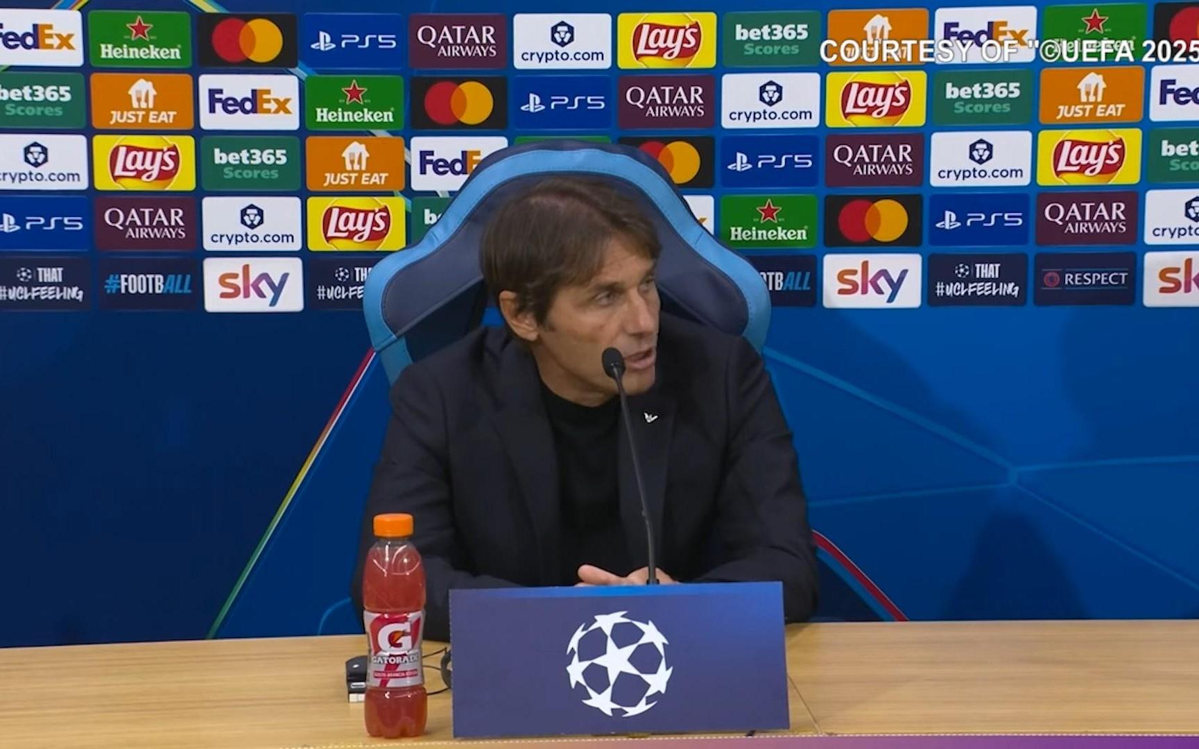 孔蒂：这场比赛球员的表现我无可指责，法兰克福的防守确实好