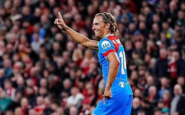 略伦特欧冠做客安菲尔德进4球参与5球，与本泽马并列最多