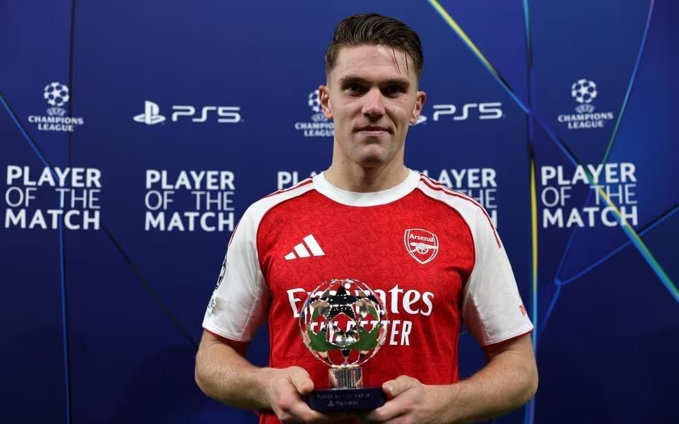 攻防两开花,哲凯赖什当选阿森纳vs马竞全场最佳