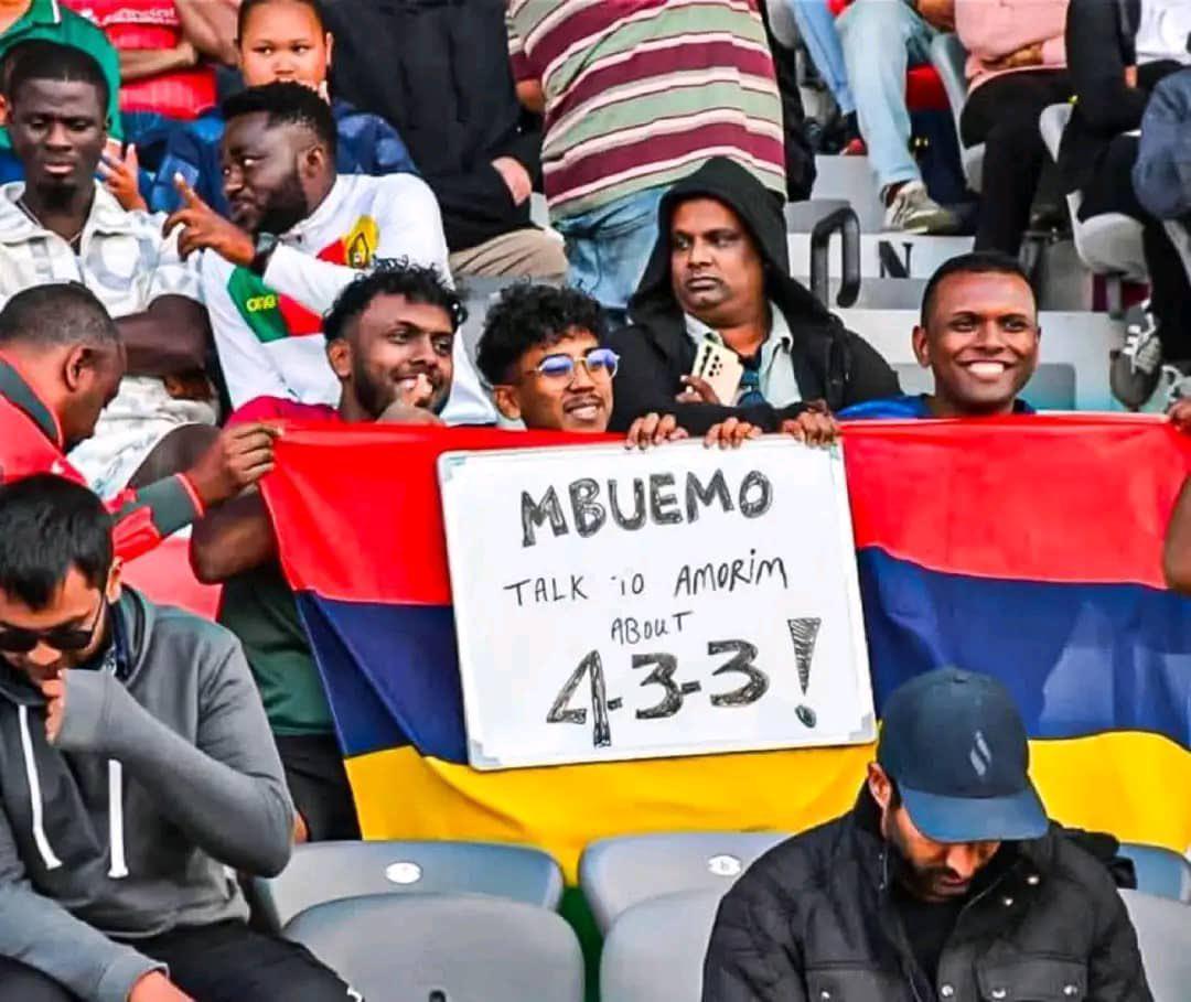 正确的世非预有球迷喊话姆伯莫：和阿莫林谈谈433吧