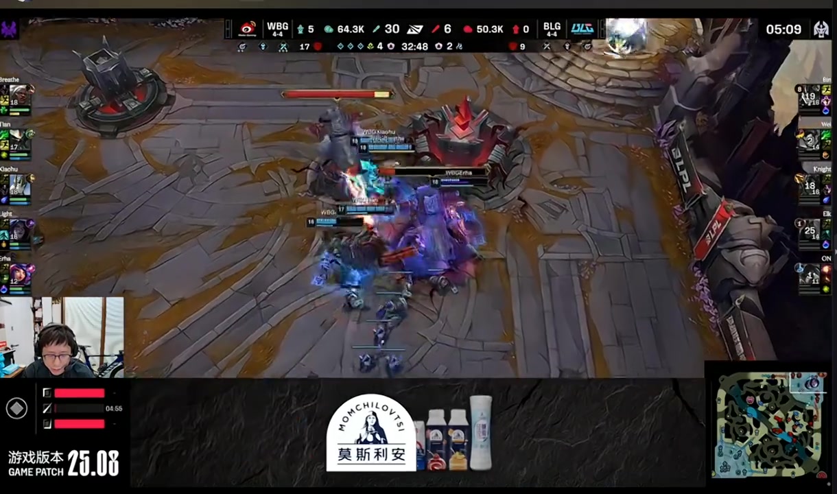 二路解说看WBG平推BLG：30比6我嘞个豆，卡莎16113战绩太豪华了
